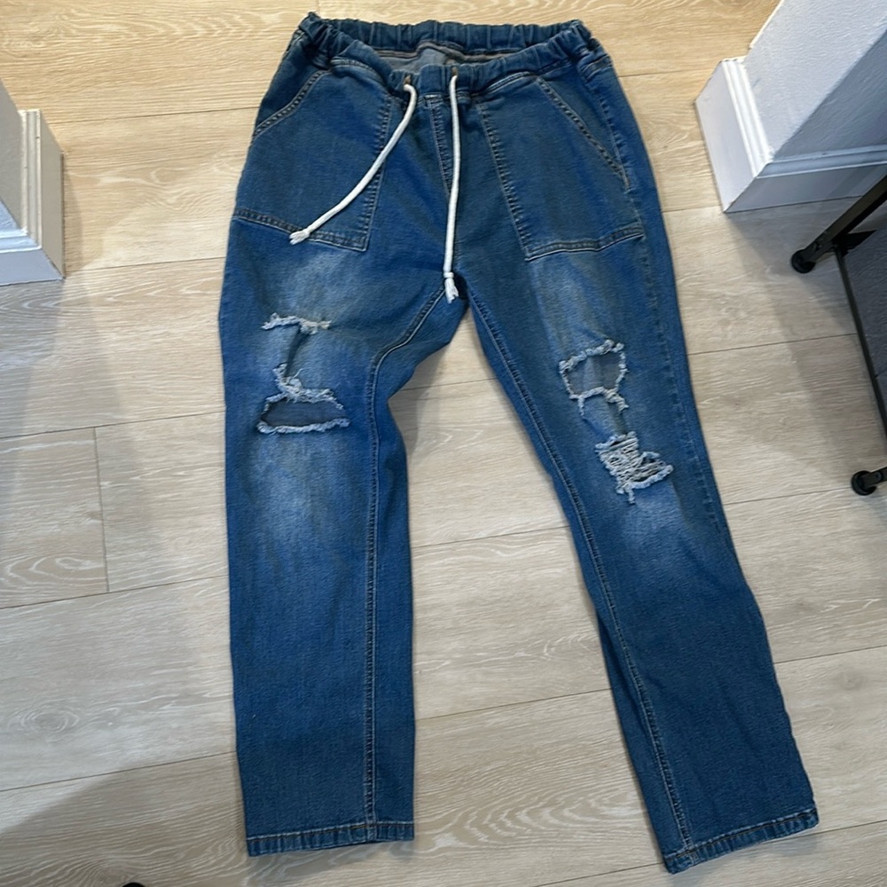 Stretch waste jeans